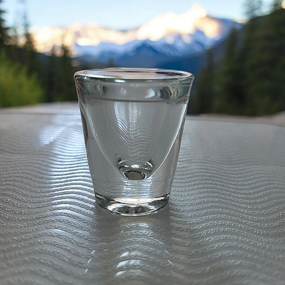 Vintage Libbey Whiskey Heavy Bottom Shot Glass White Pour Line 1 oz